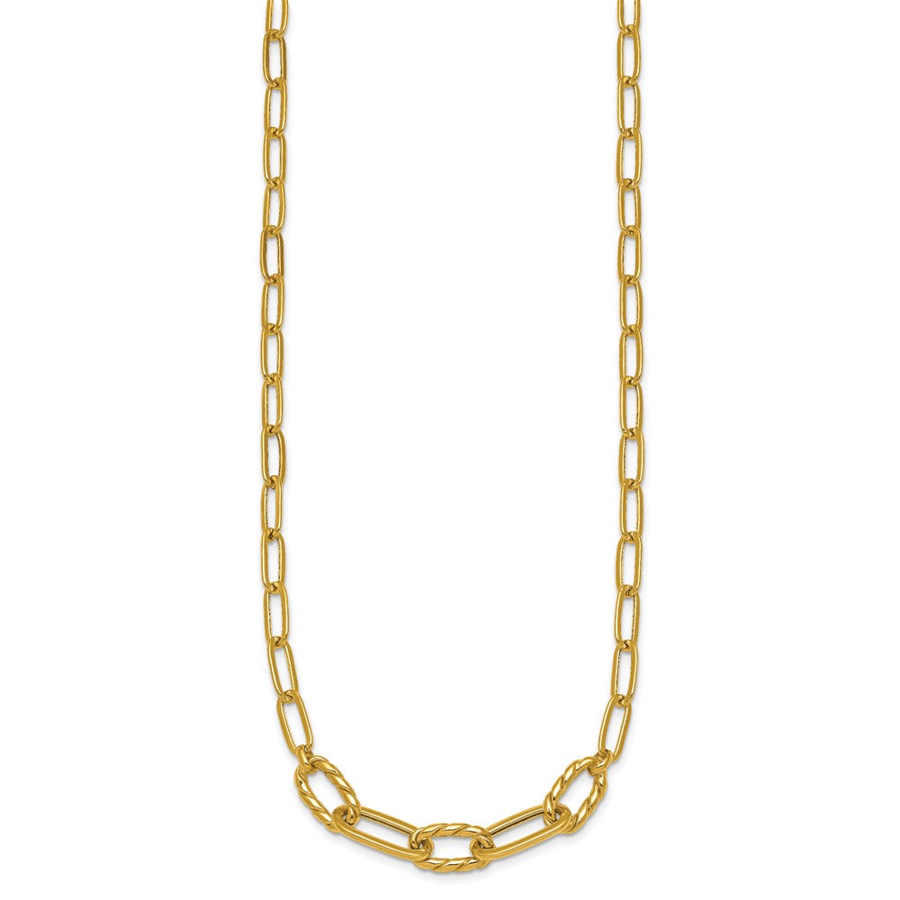 Buy Stylish 14K Gold Polished Paperclip Necklace - 18-Inch Fancy Links