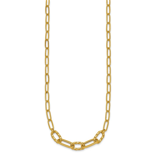Buy Stylish 14K Gold Polished Paperclip Necklace - 18-Inch Fancy Links