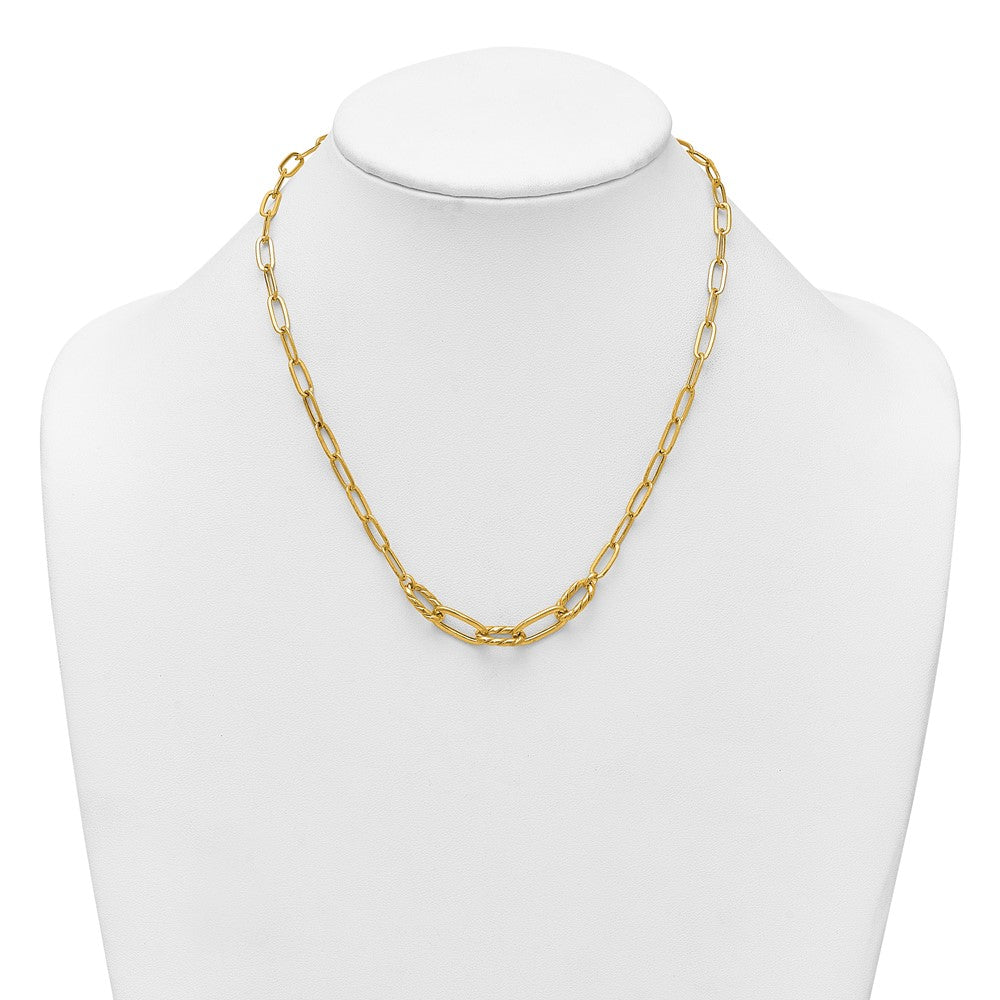 Buy Stylish 14K Gold Polished Paperclip Necklace - 18-Inch Fancy Links