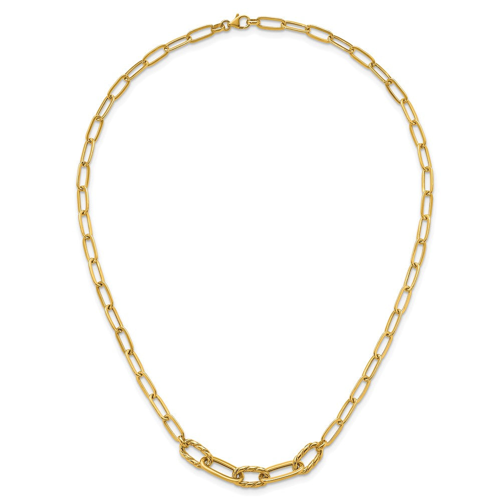 Buy Stylish 14K Gold Polished Paperclip Necklace - 18-Inch Fancy Links