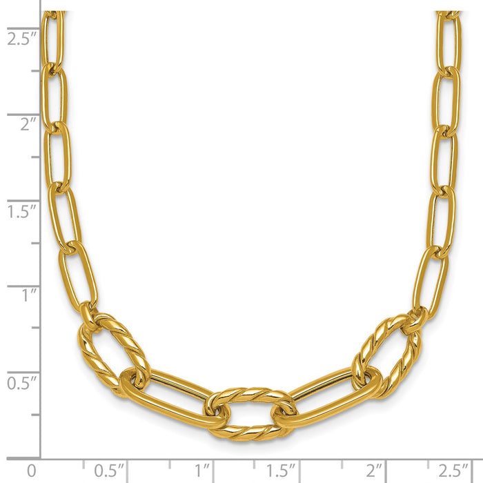 Buy Stylish 14K Gold Polished Paperclip Necklace - 18-Inch Fancy Links-5