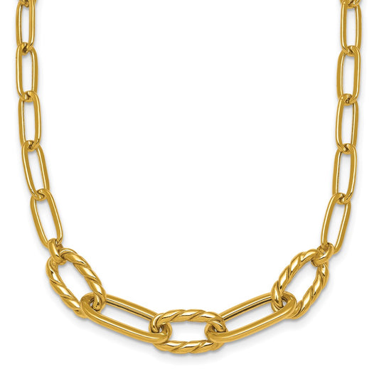 Buy Stylish 14K Gold Polished Paperclip Necklace - 18-Inch Fancy Links