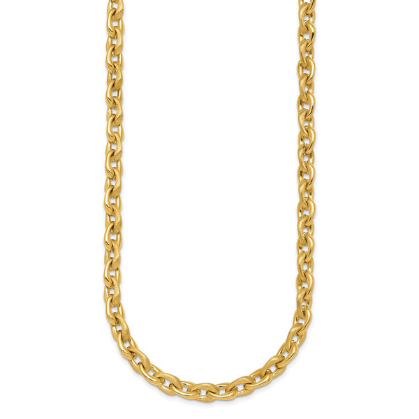 14K Gold 6.5mm Fancy Cable Chain Necklace - 18 Inches