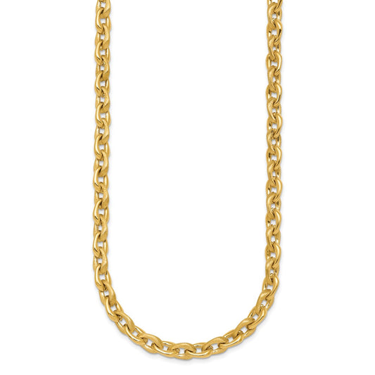 Shop Stylish 14K Gold 6.5mm Fancy Cable Chain Necklace - 18 Inches, Affordable!