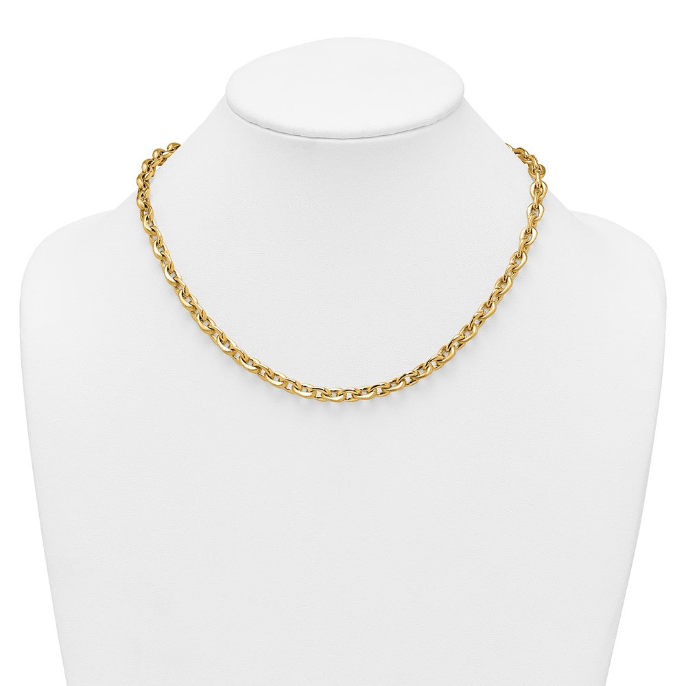 Shop Stylish 14K Gold 6.5mm Fancy Cable Chain Necklace - 18 Inches, Affordable!