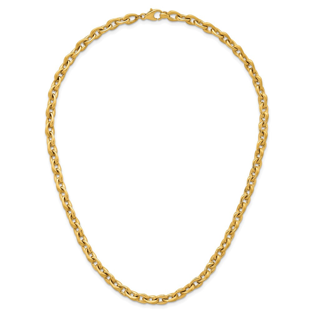 Shop Stylish 14K Gold 6.5mm Fancy Cable Chain Necklace - 18 Inches, Affordable!