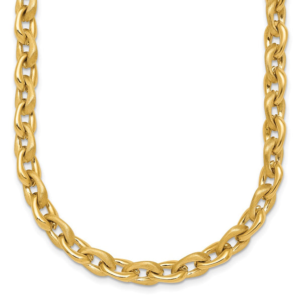 14K Gold 6.5mm Fancy Cable Chain Necklace - 18 Inches