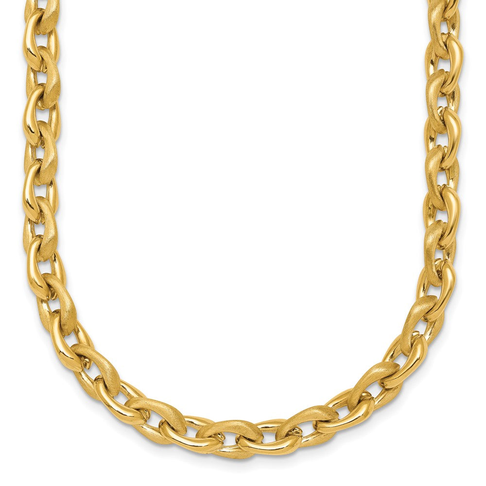 Shop Stylish 14K Gold 6.5mm Fancy Cable Chain Necklace - 18 Inches, Affordable!
