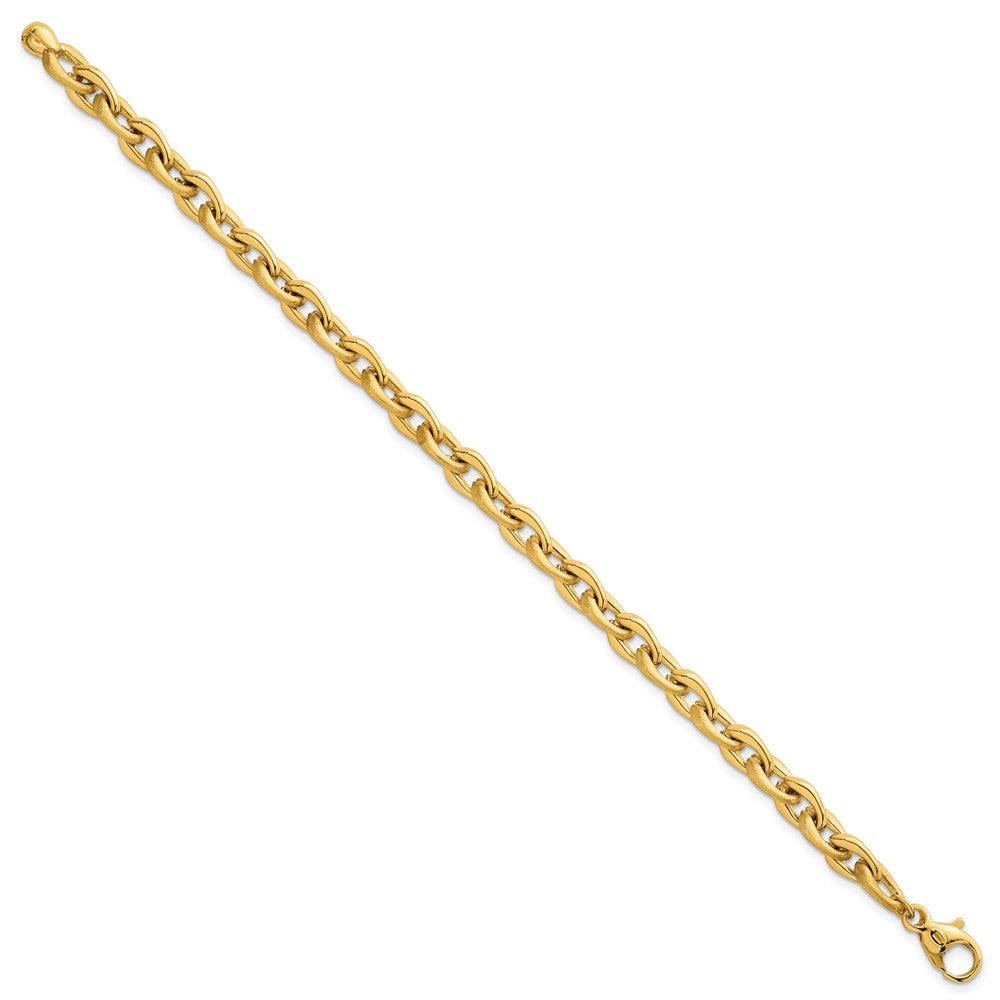 Buy 14K Gold 6.5mm Fancy Cable Chain Bracelet - Stylish & Affordable 7.5" Length