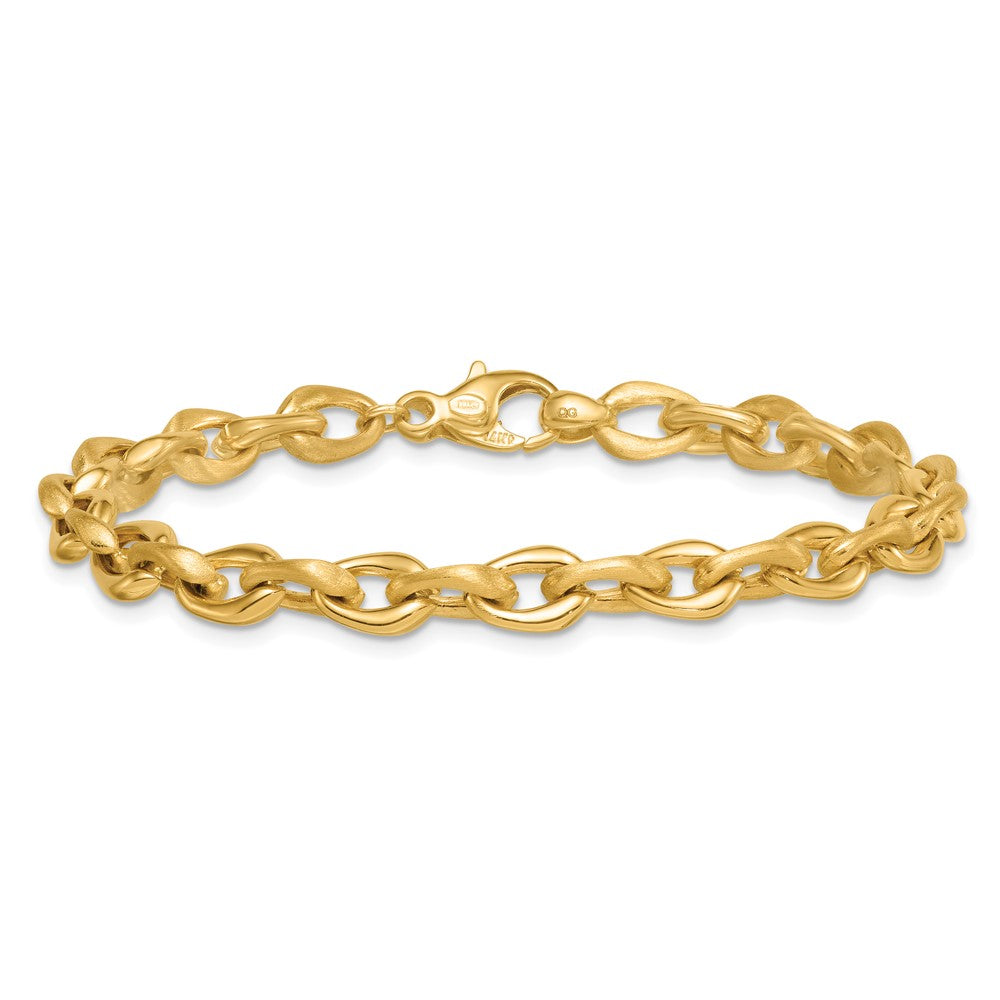 Buy 14K Gold 6.5mm Fancy Cable Chain Bracelet - Stylish & Affordable 7.5" Length