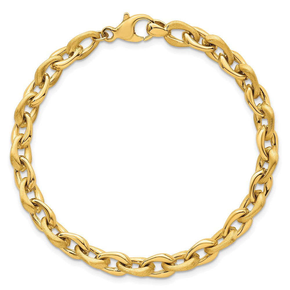 Buy 14K Gold 6.5mm Fancy Cable Chain Bracelet - Stylish & Affordable 7.5" Length