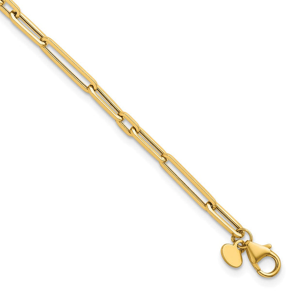 14K Gold Paperclip Link Bracelet - 7.5 Inches