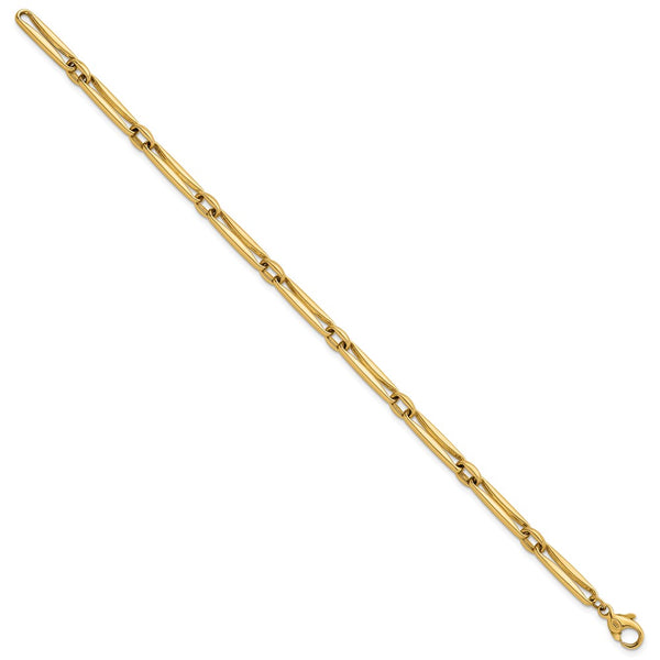14K Gold 5mm Long & Round Link Bracelet - 7.5 Inches