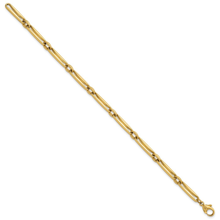 Exclusive 14K Gold 5mm Long & Round Link Bracelet - 7.5 Inches, Stylish Value-2