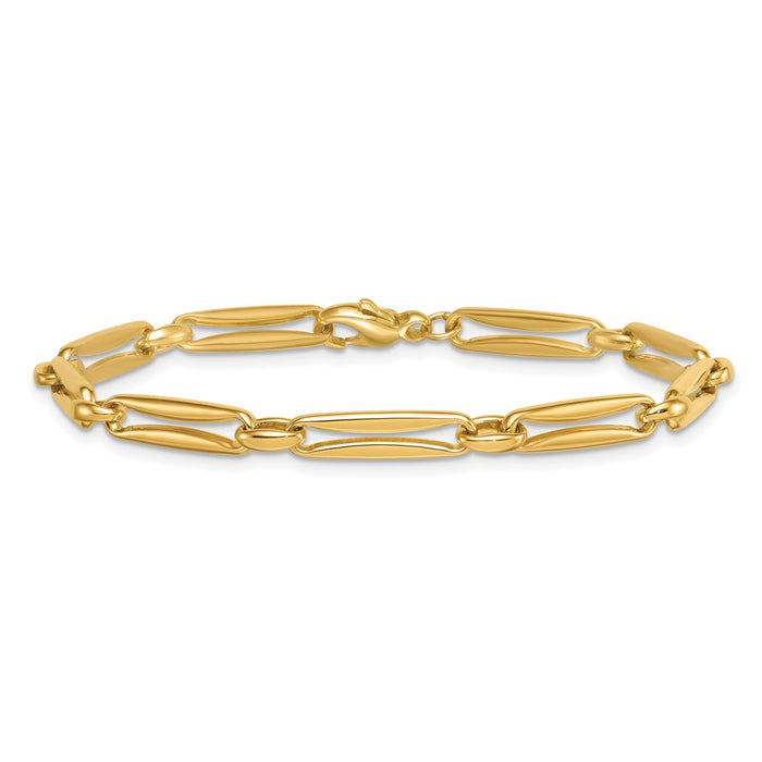 Exclusive 14K Gold 5mm Long & Round Link Bracelet - 7.5 Inches, Stylish Value-3