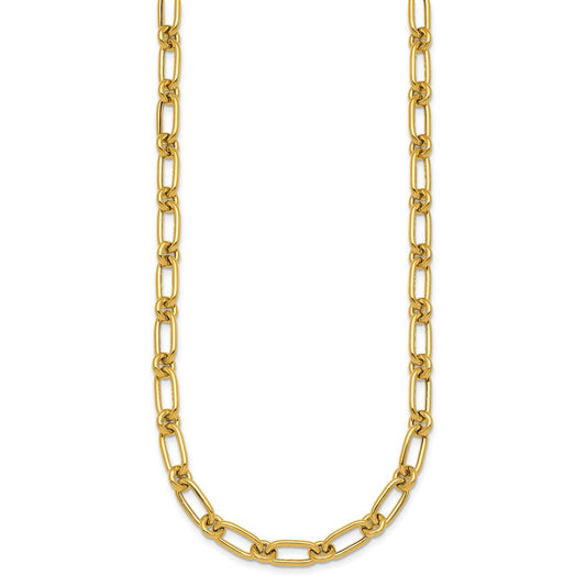 Shop 14K Gold Polished Oval & Circle Link Necklace - Stylish 18 Length