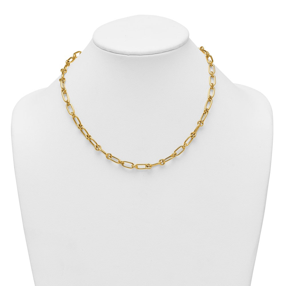 Shop 14K Gold Polished Oval & Circle Link Necklace - Stylish 18 Length