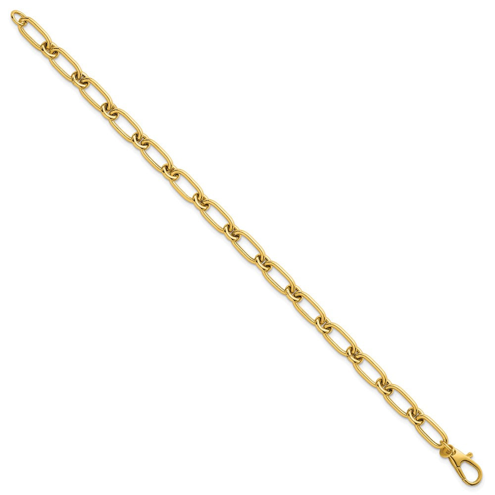 Shop 14K Gold Polished Oval & Circle Link Bracelet - Stylish 7.5 Inches