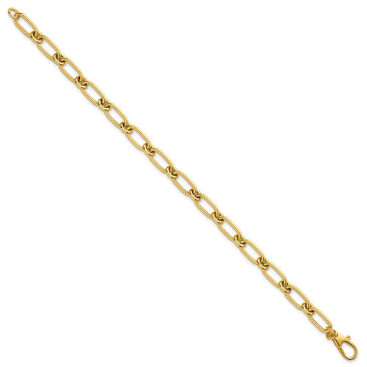 Shop 14K Gold Polished Oval & Circle Link Bracelet - Stylish 7.5 Inches