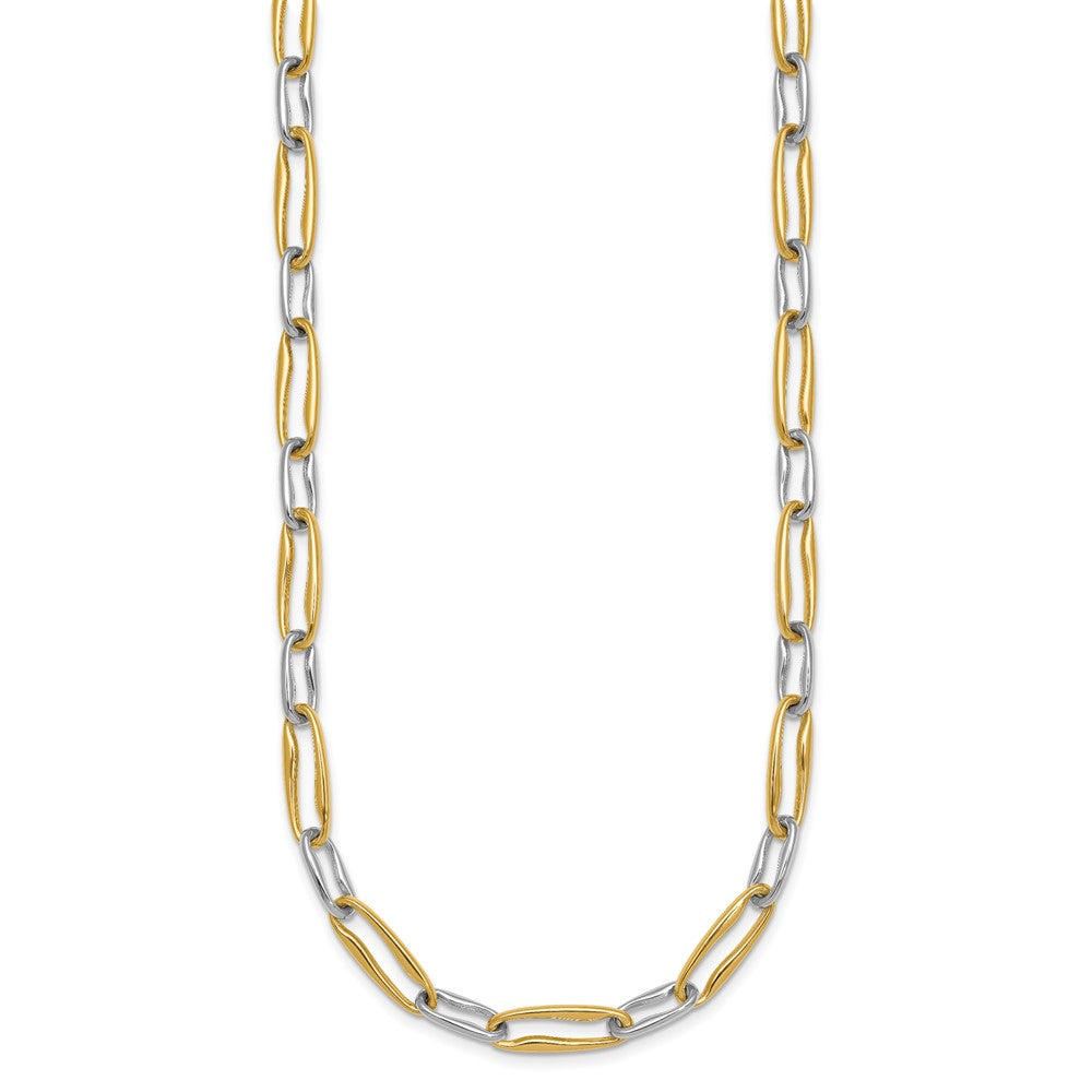 Shop Stylish 14K Two-Tone Polished 5.75mm Long Link Necklace - 18 Inches