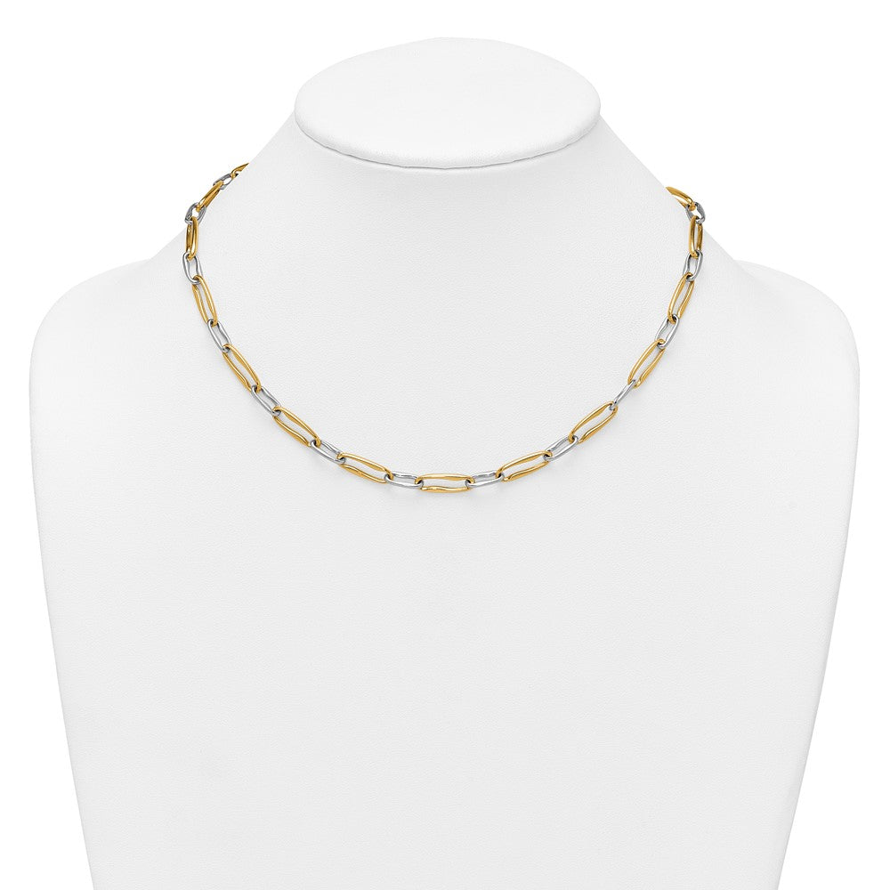 Shop Stylish 14K Two-Tone Polished 5.75mm Long Link Necklace - 18 Inches