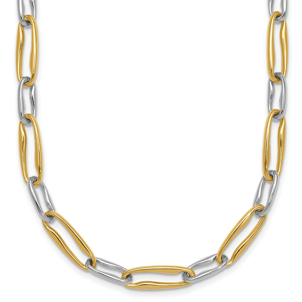Shop Stylish 14K Two-Tone Polished 5.75mm Long Link Necklace - 18 Inches