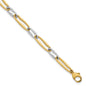Exclusive 14K Gold Two-Tone 5.75mm Long Link Bracelet - Stylish 7.5 Inch Design-1