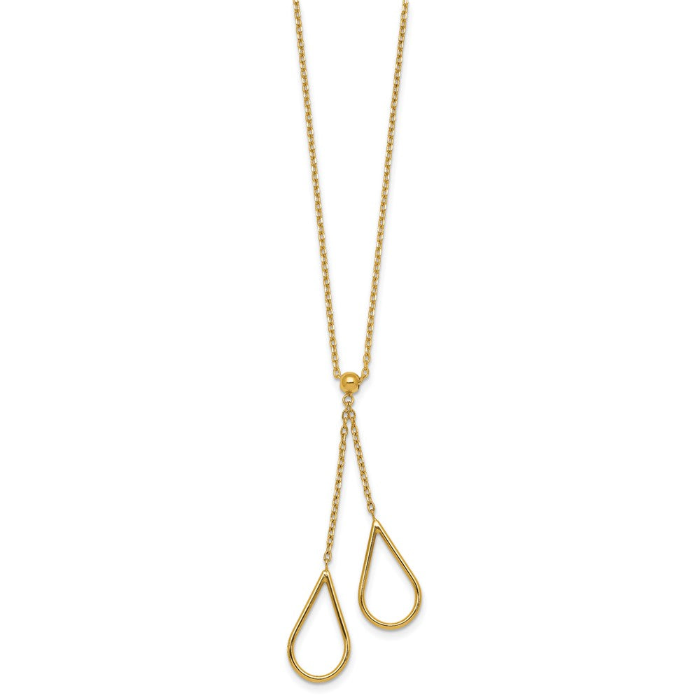 Buy Stylish 14K Gold Polished Y-Necklace, 16-Inch + 2-Inch Extender, Luxury Design