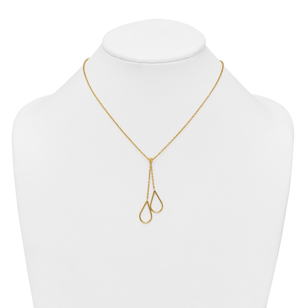 Buy Stylish 14K Gold Polished Y-Necklace, 16-Inch + 2-Inch Extender, Luxury Design