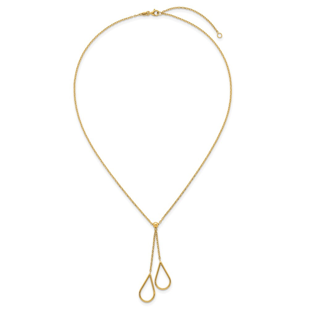 Buy Stylish 14K Gold Polished Y-Necklace, 16-Inch + 2-Inch Extender, Luxury Design
