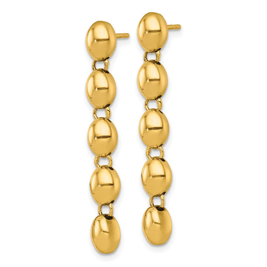 Exclusive 14K Gold Dangle Earrings, 5.25mm Beaded Design - Stylish Value