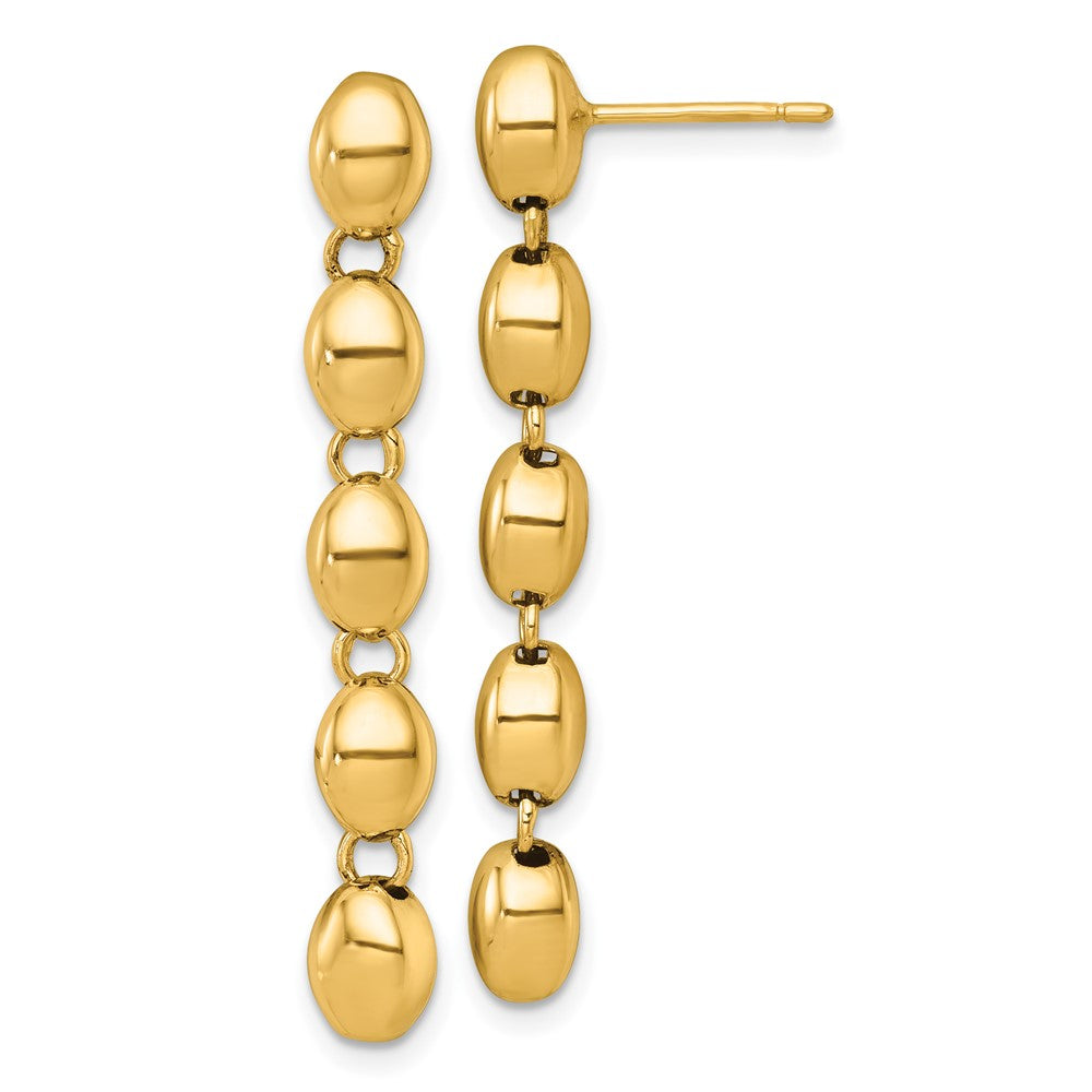Exclusive 14K Gold Dangle Earrings, 5.25mm Beaded Design - Stylish Value