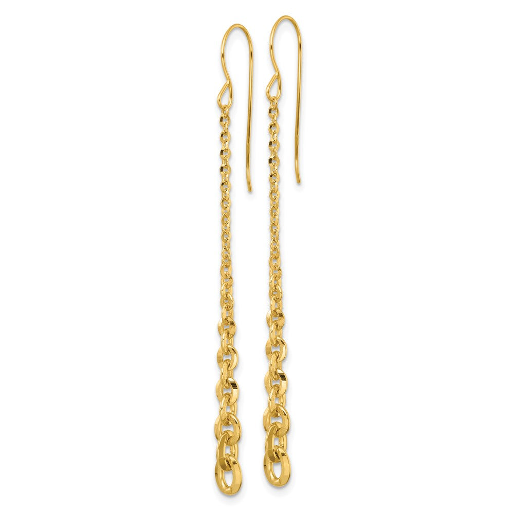 Buy Stylish 14K Gold Graduated Cable Chain Dangle Earrings - 2" Long, Affordable!