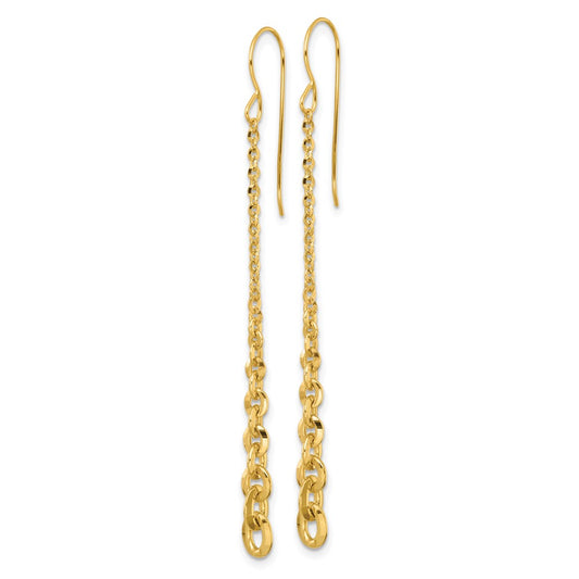 Buy Stylish 14K Gold Graduated Cable Chain Dangle Earrings - 2" Long, Affordable!