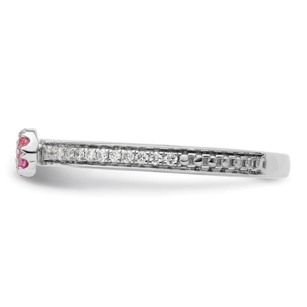 Buy Exclusive 14K White Gold Stackable Ring with Pink Tourmaline & Diamonds