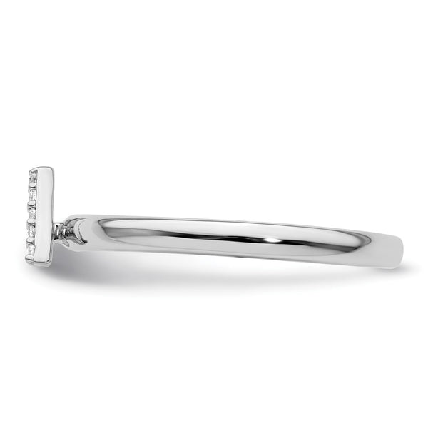 14K White Gold Diamond Initial 'A' Stackable Ring - 0.85mm