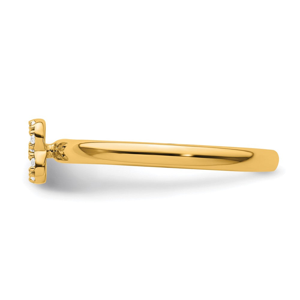 Exclusive 14K Gold Stackable Diamond Initial B Ring - Stylish and Affordable Luxury