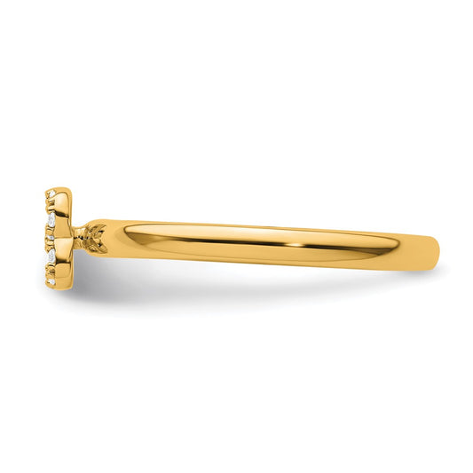 Exclusive 14K Gold Stackable Diamond Initial B Ring - Stylish and Affordable Luxury