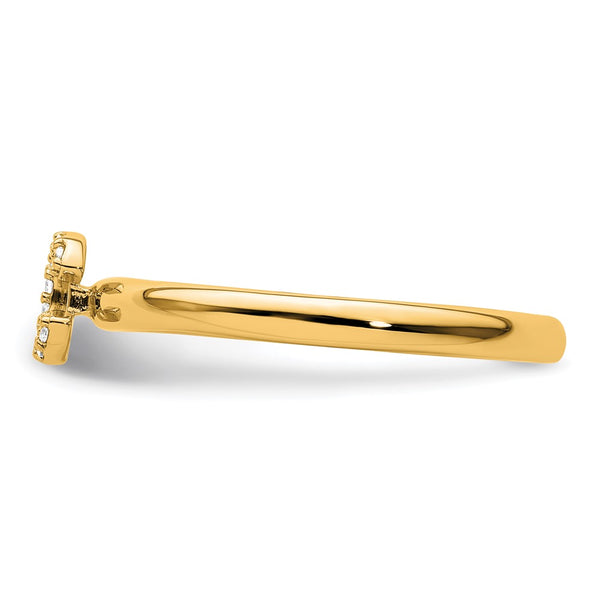 14K Gold Stackable Diamond Initial C Ring