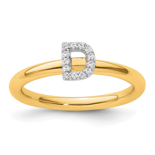 Buy Exclusive 14K Gold Stackable Diamond Initial "D" Ring - Stylish Luxury!