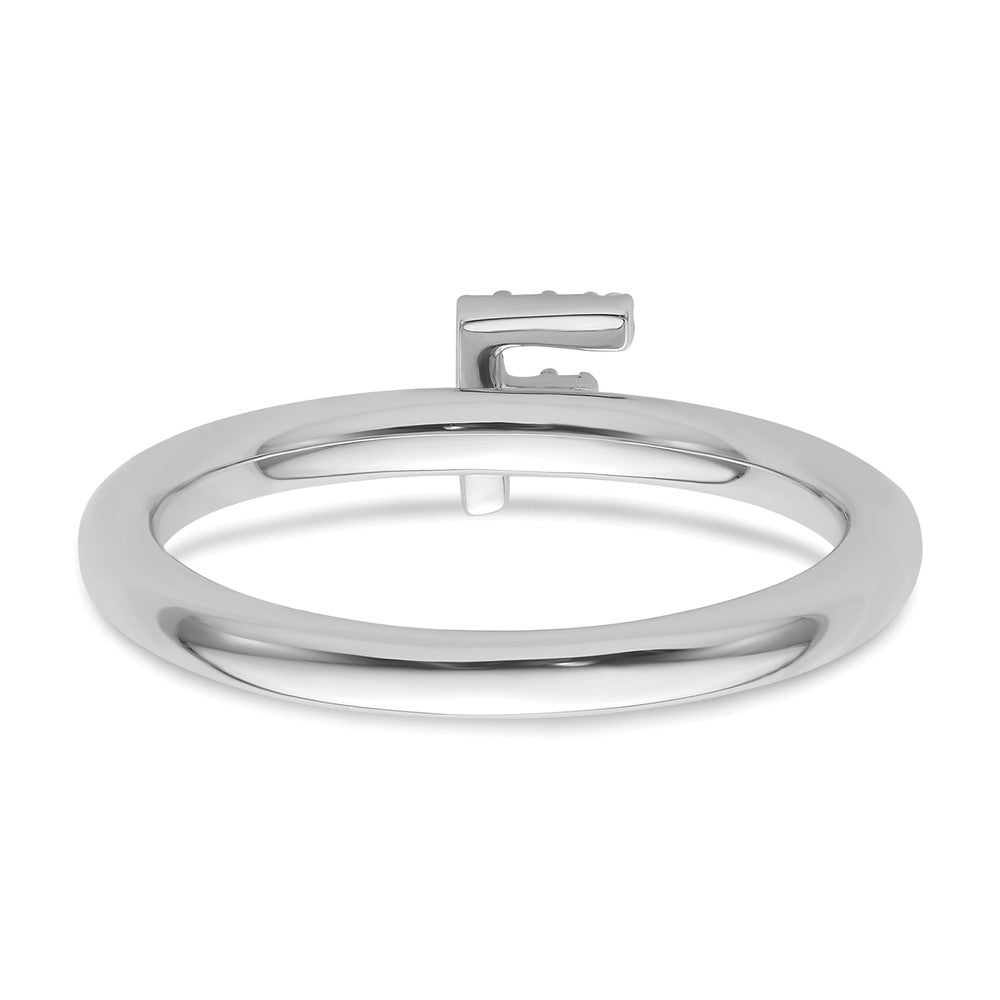 Shop Exclusive 14K White Gold Diamond Initial F Stackable Ring - Stylish & Affordable!