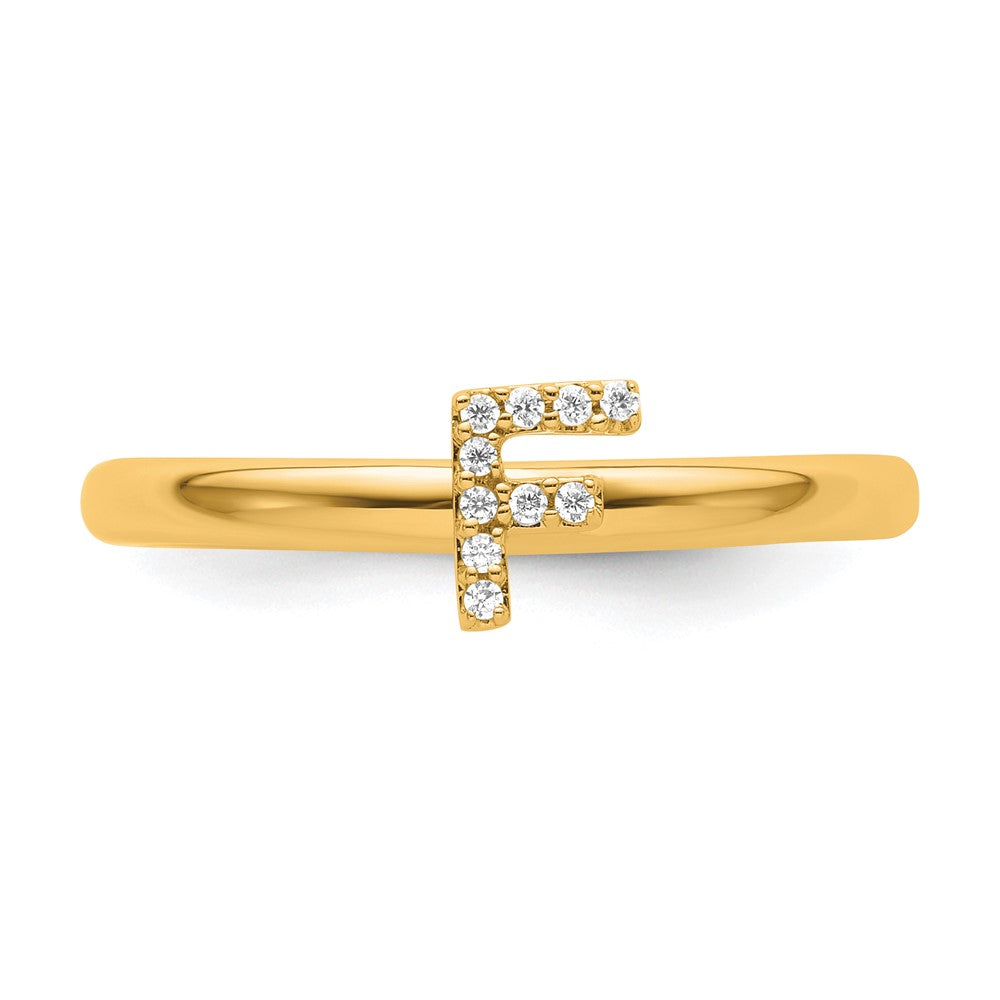 Shop Stylish 14K Gold Stackable Diamond Initial F Ring - Luxury Design, Affordable Price