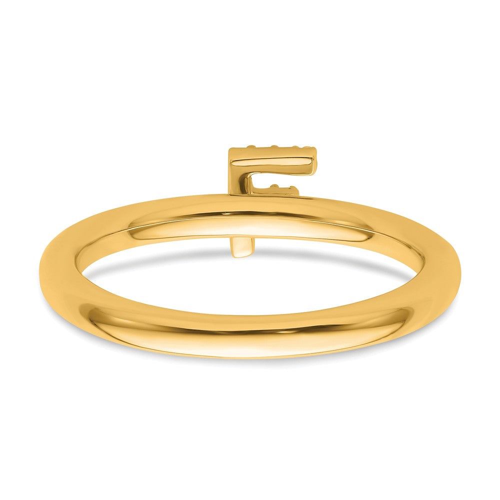 Shop Stylish 14K Gold Stackable Diamond Initial F Ring - Luxury Design, Affordable Price