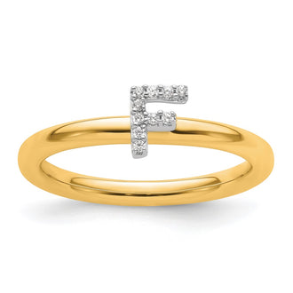 Shop Stylish 14K Gold Stackable Diamond Initial F Ring - Luxury Design, Affordable Price