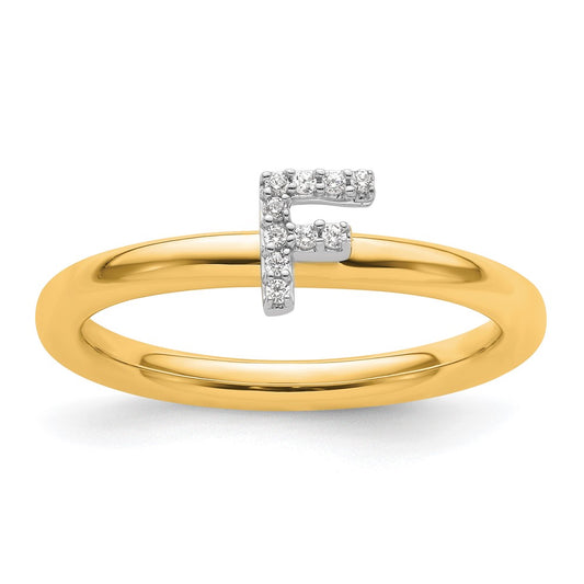 Shop Stylish 14K Gold Stackable Diamond Initial F Ring - Luxury Design, Affordable Price