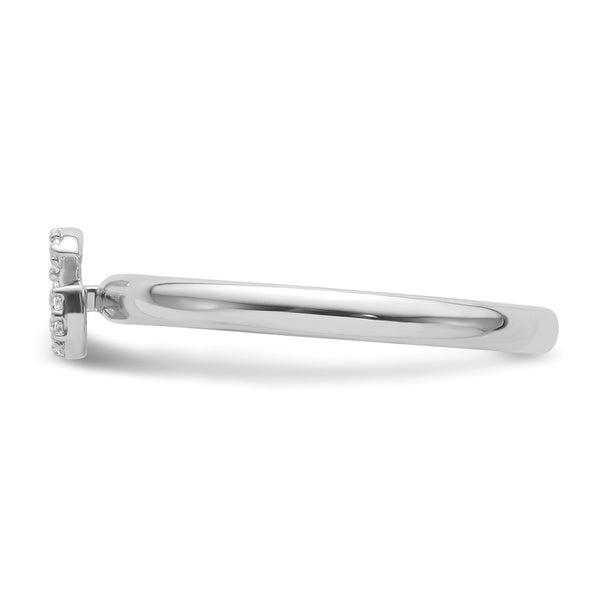 14K White Gold Diamond Initial G Stackable Ring