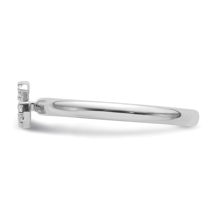 Buy Stylish 14K White Gold Diamond Initial G Stackable Ring - Affordable Luxury-2