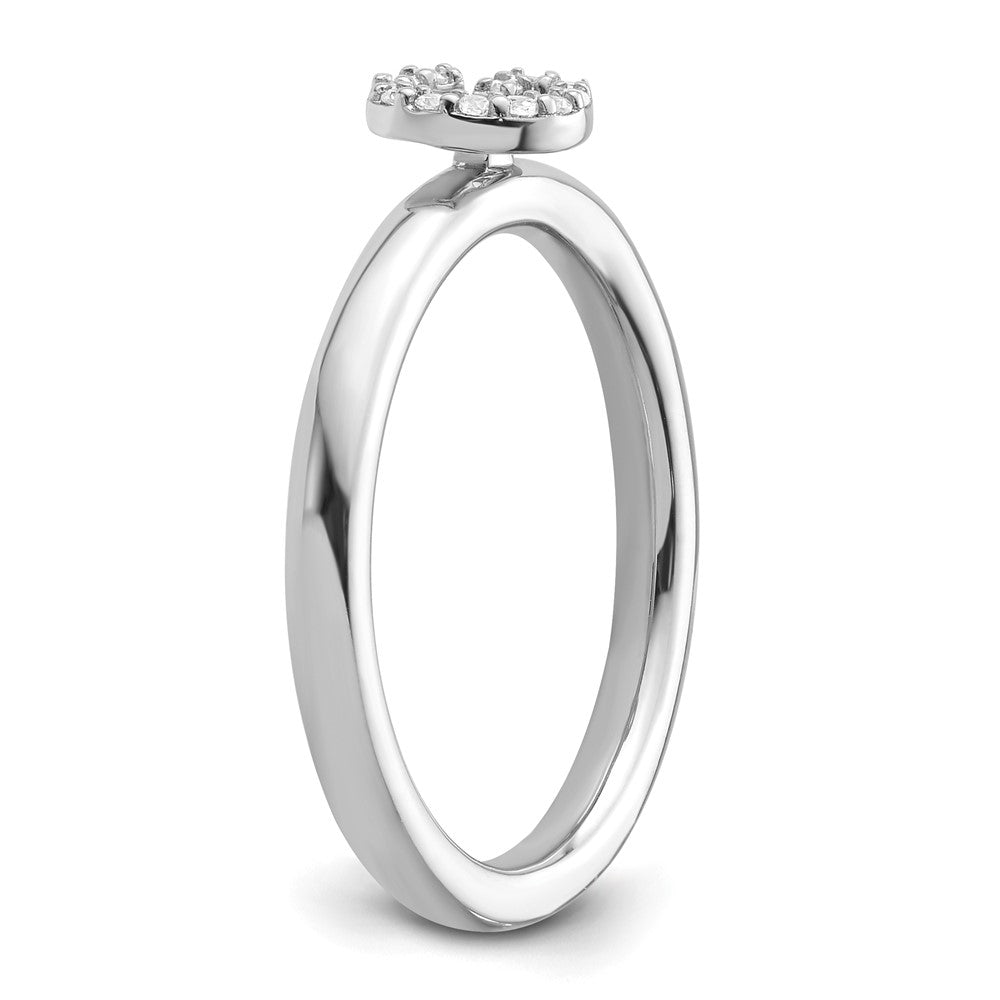 Buy Stylish 14K White Gold Diamond Initial G Stackable Ring - Affordable Luxury