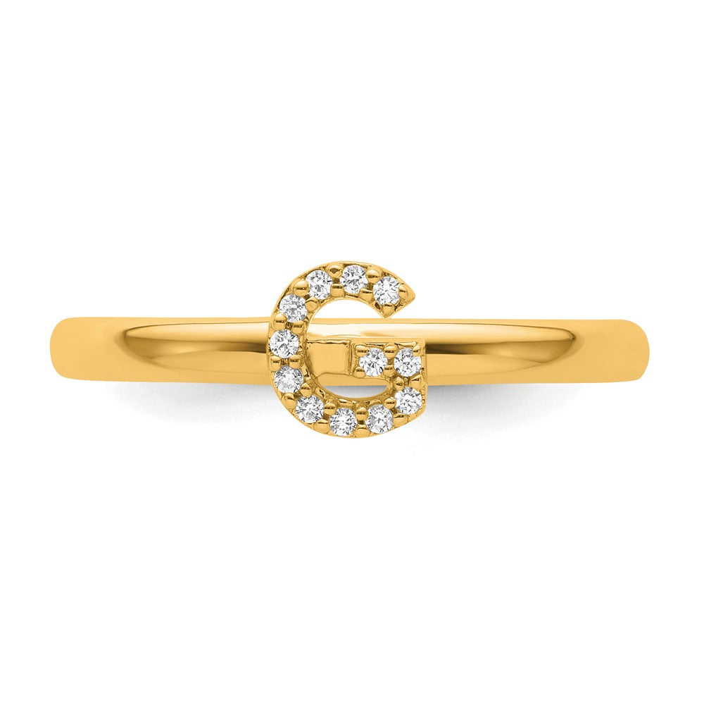 High-quality 14K Gold Stackable Diamond Initial "G" Ring - Stylish Luxury!