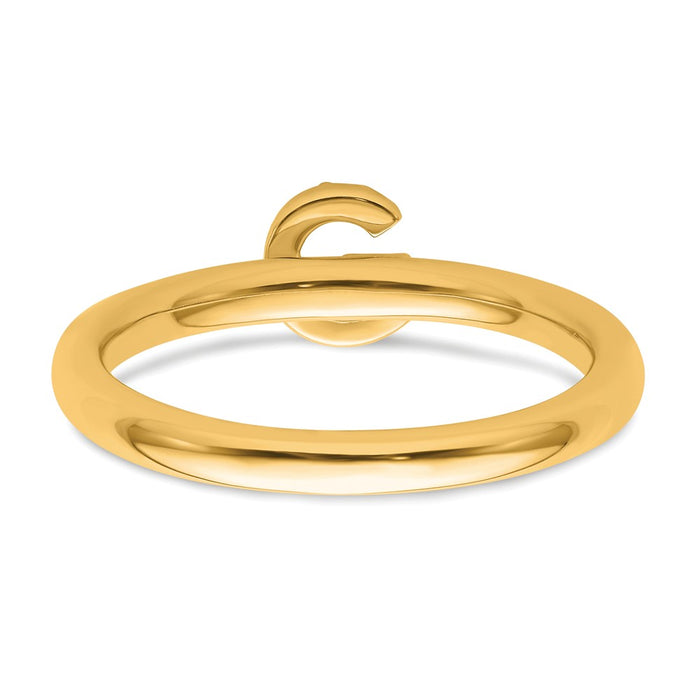 High-quality 14K Gold Stackable Diamond Initial "G" Ring - Stylish Luxury!-4